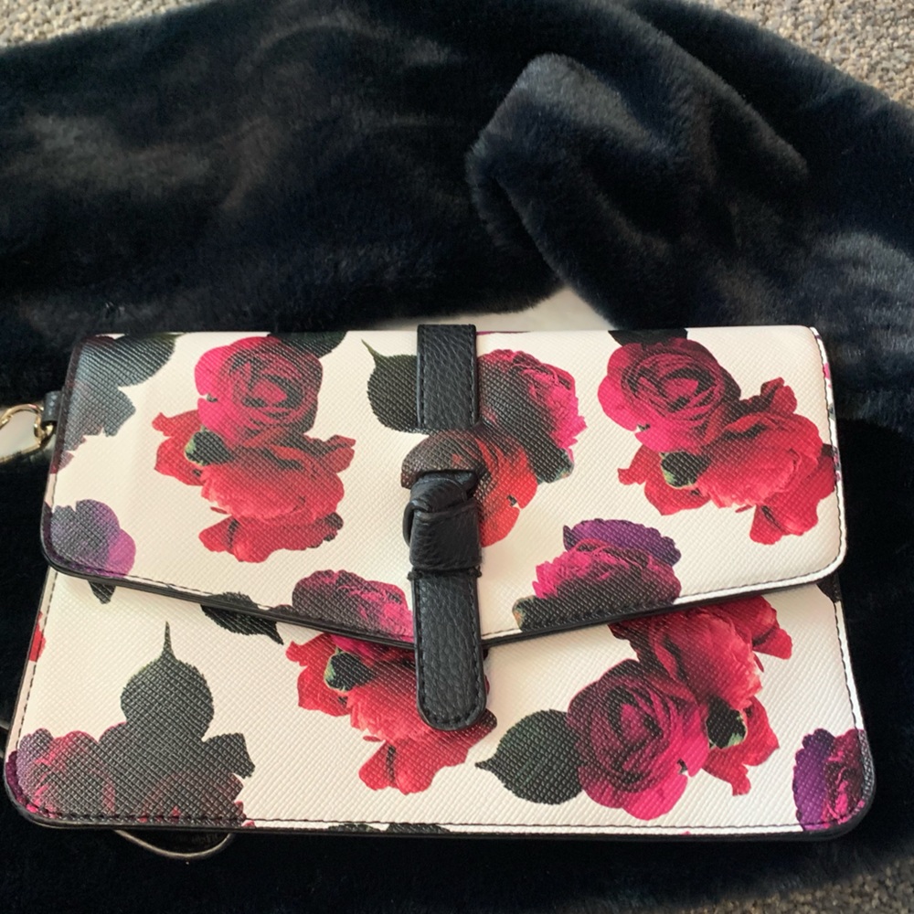 Magenta Rose Clutch Wristlet Purse